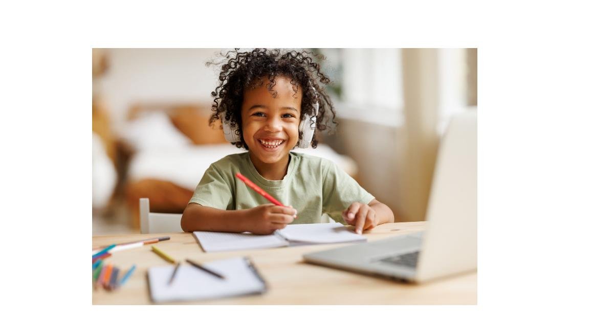 Nigerian mother and child studying online